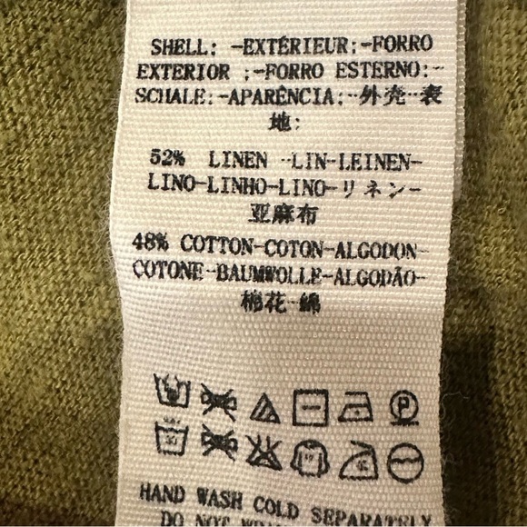 FREE PEOPLE New To Town Olive Green Smoked Linen Blend Tank Top Women’s Small - Picture 10 of 11